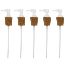 Distributeur de Pompe Blanc avec Bouchon en Liège - Lot de 5