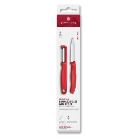 Set de Couteaux à Légumes Victorinox Swiss Classic avec Éplucheur - 2 Pièces Rouge