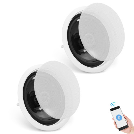 Haut-Parleurs de Plafond Bluetooth VEVOR - Système Encadré 150W pour Maison et Extérieur