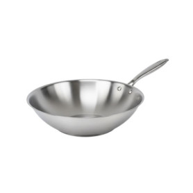Wok Fackelmann 28 cm en Acier Inoxydable Triply - Cuisson Saine et Durable