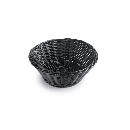 Boîte à Pain Ronde en Polyratan à Chevrons Noirs - 18 cm