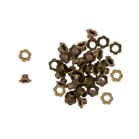 Lot de 40 Oeillets à Fleurs en Bronze pour Scrapbooking et Bricolage