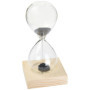 Sablier Magnétique en Bois - 16 cm avec Sable Noir et Aimant