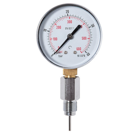 Manomètre SALVIMAR pour Pneus - Précision 0/40 bar, Gris
