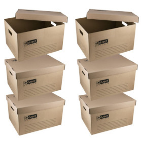 D.RECT KEEP.IT - Lot de 6 Boîtes d'Archives avec Couvercle Séparé en Carton Renforcé