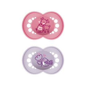 MAM Lot de 2 Tétines Originales en Silicone pour Bébé 16 Mois et Plus