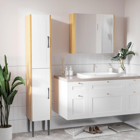 Armoire Miroir Murale Kleankin pour Salle de Bain - 3 Portes et 4 Étagères Réglables