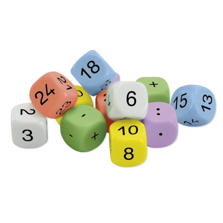 TimeTEX Set de 12 cubes mathématiques pour apprentissage ludique
