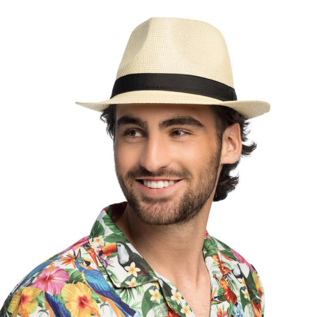 Chapeau de Paille Beige pour Adultes - Accessoire de Carnaval et Soirée à Thème