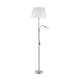 Lampadaire Moderne Conesa en Acier Nickelé Mat - Eglo