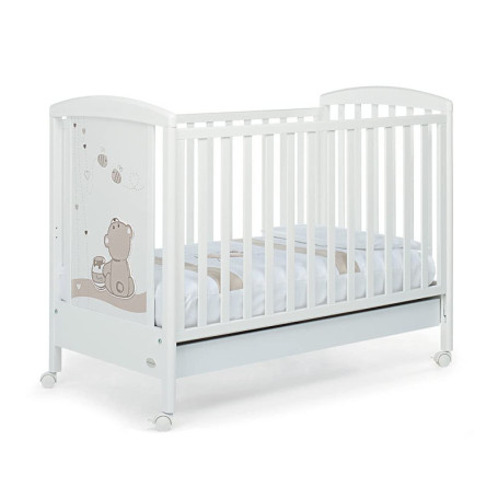 Lit bébé Golosone Foppapedretti avec Sponda réglable en bois blanc