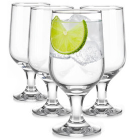 Ensemble de 4 Verres à Bière Transparents sur Pied - 360 ml