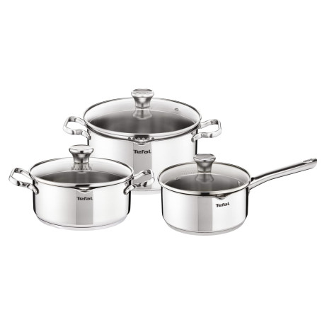 Batterie de Cuisine Tefal Duetto 6 Pièces en Acier Inoxydable