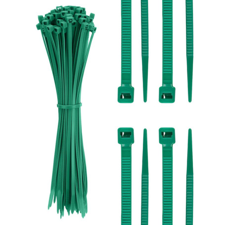 Lot de 100 Attaches Vertes pour Câbles et Jardinage