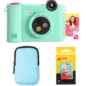 KODAK Smile+ Caméra Instantanée et Imprimante Photo 2-en-1 - Pack Démarrage Vert