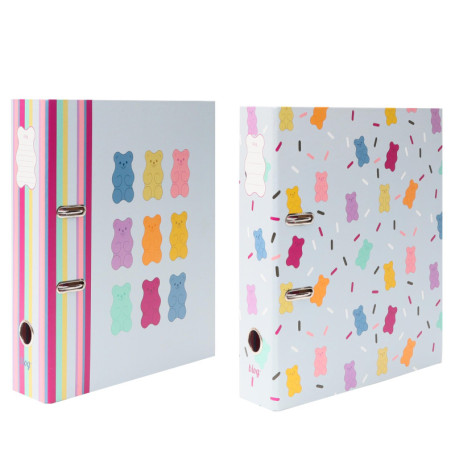 Lot de 2 classeurs A4 B'LOG SWEET CANDY avec motifs colorés