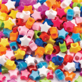 Baker Ross 400 Perles Étoiles Multicolores pour Bijoux d'Enfants