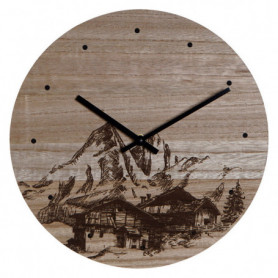 Horloge Murale DKD Home Decor Montagne Noir Bois MDF (30 x 30 x 1.5 cm) 27,99 €
