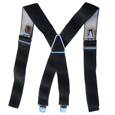 Bretelles Homme Noir 150 cm - Grande Taille avec 4 Pinces