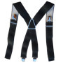 Bretelles Homme Noir 150 cm - Grande Taille avec 4 Pinces