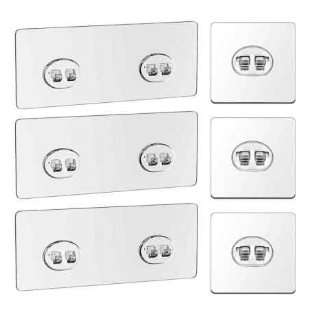 DAGORD Crochets Adhésifs Transparent 16 pièces pour Salle de Bain