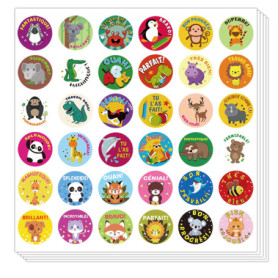 Gommettes Animaux Autocollants de Récompense - 720 Pièces pour Enfants