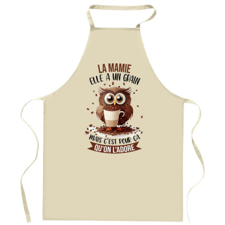 Tablier de Cuisine La Mamie Chouette - Cadeau Idéal pour Mamie Cuisinière
