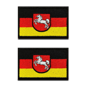 Lot de 2 écussons brodés drapeau de Basse-Saxe - Patchs tactiques pour vêtements et sacs