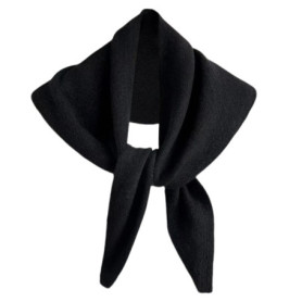 Écharpe Triangulaire en Polyester Noir - Châle Pashmina Doux et Chaud