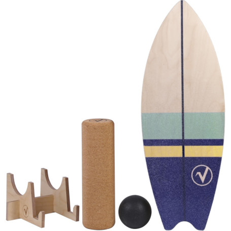 Planche d'équilibre en bois avec rouleau - Entraînement neuromusculaire