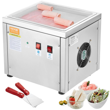 Machine à Glace Roulée VEVOR en Inox pour Crème Glacée Commerciale