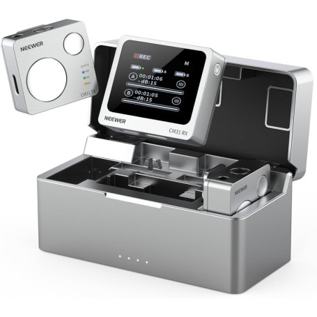 NEEWER CM31 Microphone Lavalier Sans Fil avec Stockage et Suppression du Bruit