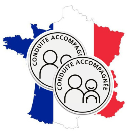 Lot de 2 Autocollants Disque Conduite Accompagnée - BenjiPower