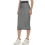 Jupe Midi Rib-Knit Noir/Blanc pour Femme - DKNY