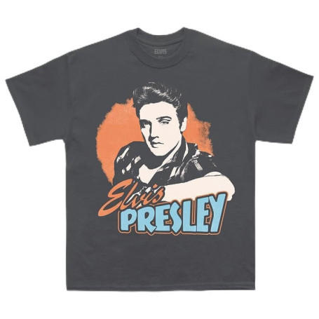 T-shirt Elvis Presley Photo Charbon pour Adultes