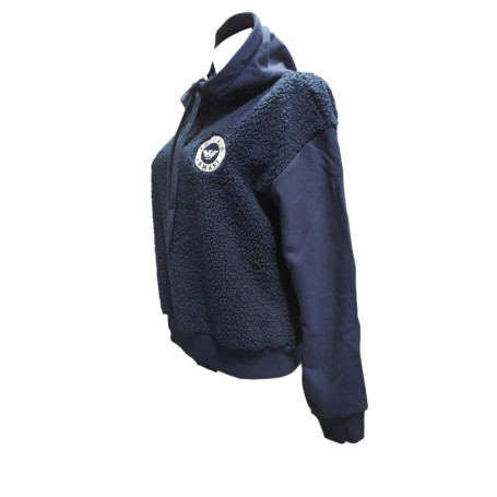 Sweat à Capuche Fuzzy Fleece Emporio Armani pour Femme - Bleu
