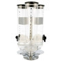 Distributeur de Céréales Triple en Acrylique Transparent - 20x20x45 cm