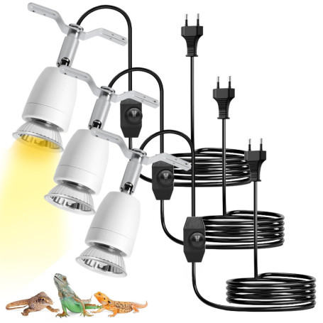 Lot de 3 douilles chauffantes en céramique E27 pour terrarium et aquarium