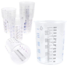 Pack de 50 Gobelets Doseurs en Plastique 600ml pour Peinture et Résine