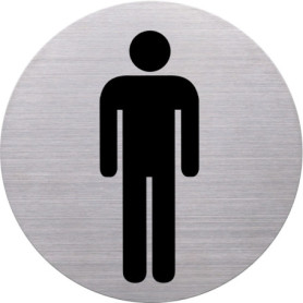 Pictogramme WC Homme en Acier Inoxydable - Ø 115 mm - Helit