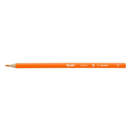 Boîte de 12 Crayons Triangulaires Orange - Ergonomiques et Durables