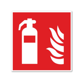 Autocollant de Sécurité Incendie - Extincteur 10x10 cm