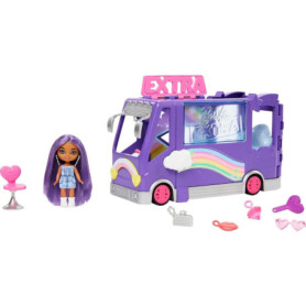 Barbie Coffret Bus de Tournée avec Mini Poupée Extra et Accessoires