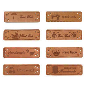 Étiquettes en Cuir PU Marron - 40 Pièces pour Vêtements et Accessoires
