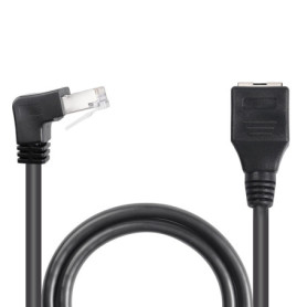 Câble d'extension Ethernet RJ45 90° - 50 cm - Noir - GELRHONR