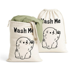 Ensemble de 2 Sacs à Linge Sale en Coton - Idéal pour Voyage et Buanderie