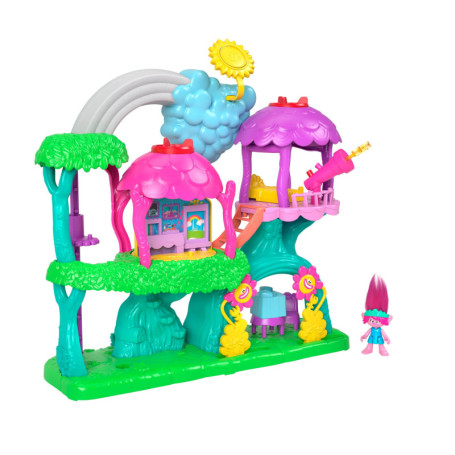 Coffret Musical Interactif DreamWorks Trolls - Cabane Arc-en-Ciel avec Figurine Poppy