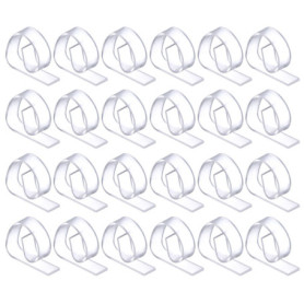 Lot de 24 Clips Nappes en Plastique Transparent pour Fêtes et Pique-niques