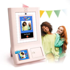 Imprimante Instantanée HP Sprocket Photobooth 3x4” - Rose avec Écran Tactile et Wi-Fi