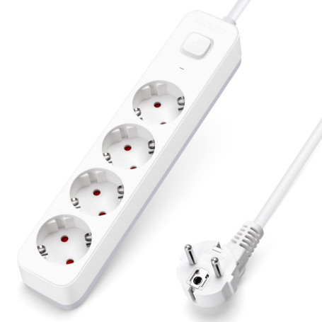 Multiprise Aigostar 4 Prises avec Câble de 5 Mètres et Sécurité Enfant